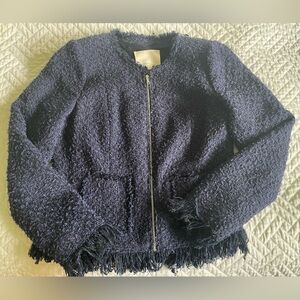Rebecca Taylor tweed fringe blazer size 2